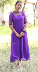 Party Wear Jewel Neck Handworked Kurti