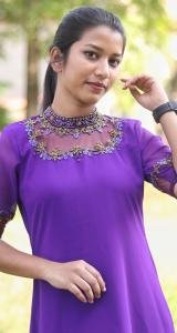 Party Wear Jewel Neck Handworked Kurti