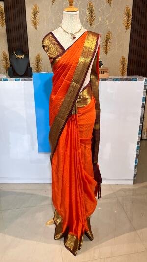 Semi Katan Silk Check Saree