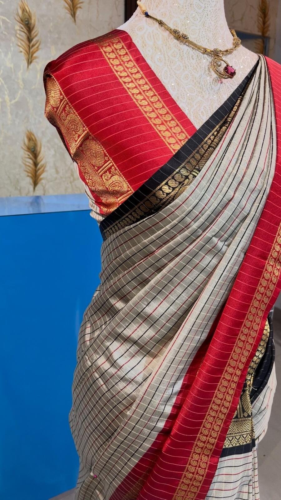 ✨ Chettinad Cotton Saree with Ganga Jamuna Border ✨