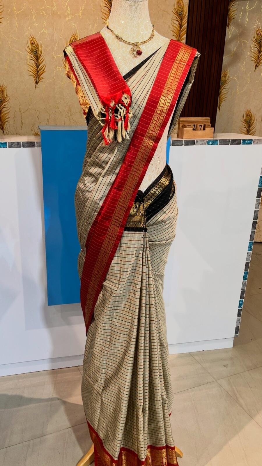 ✨ Chettinad Cotton Saree with Ganga Jamuna Border ✨