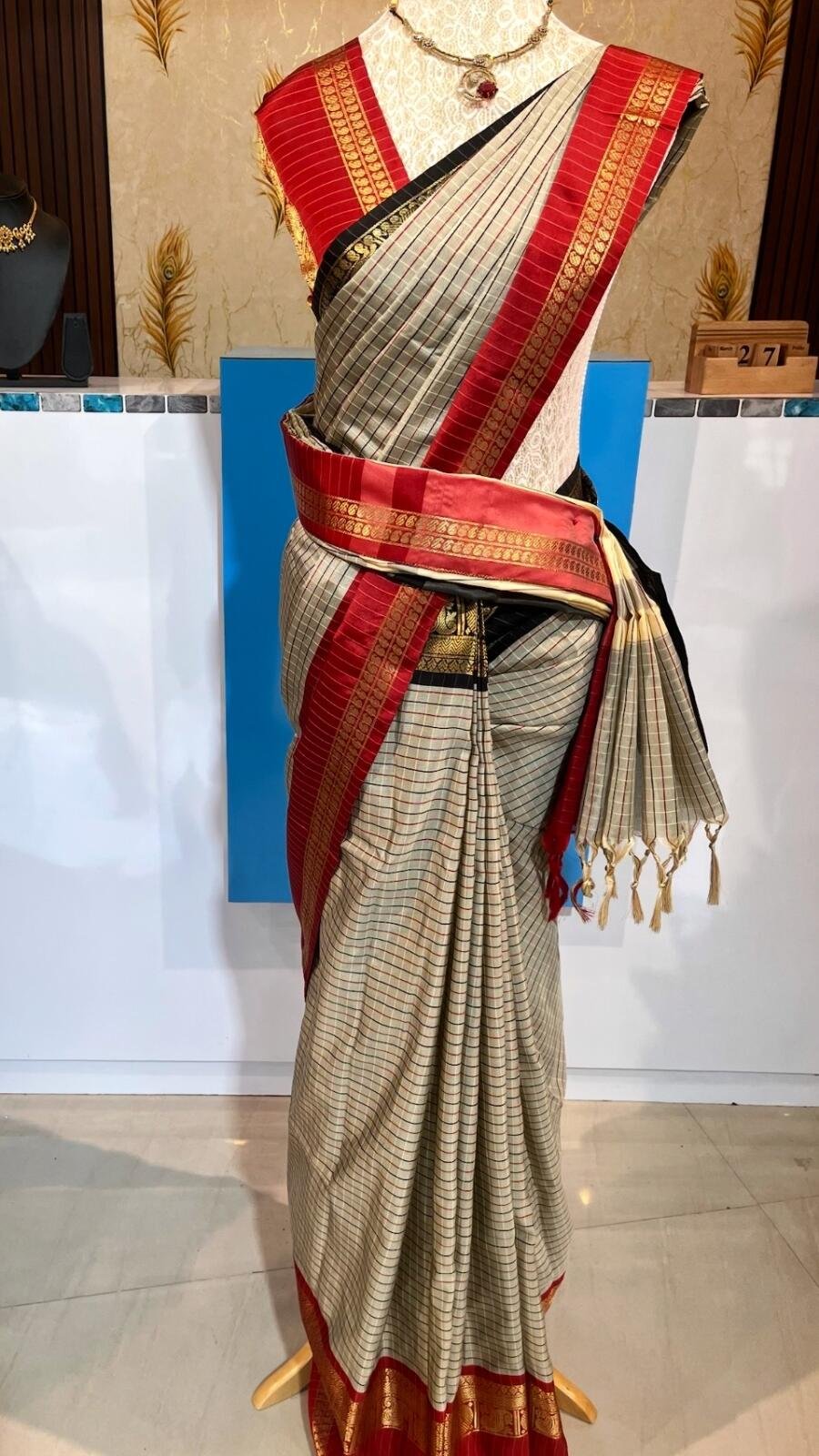 ✨ Chettinad Cotton Saree with Ganga Jamuna Border ✨