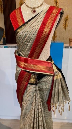 ✨ Chettinad Cotton Saree with Ganga Jamuna Border ✨