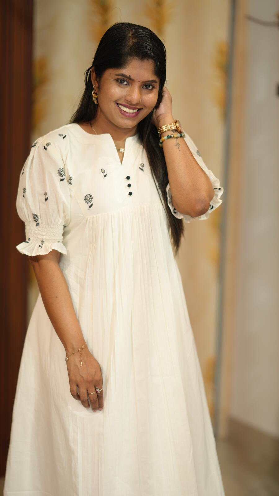 Double layer mulcotton frock