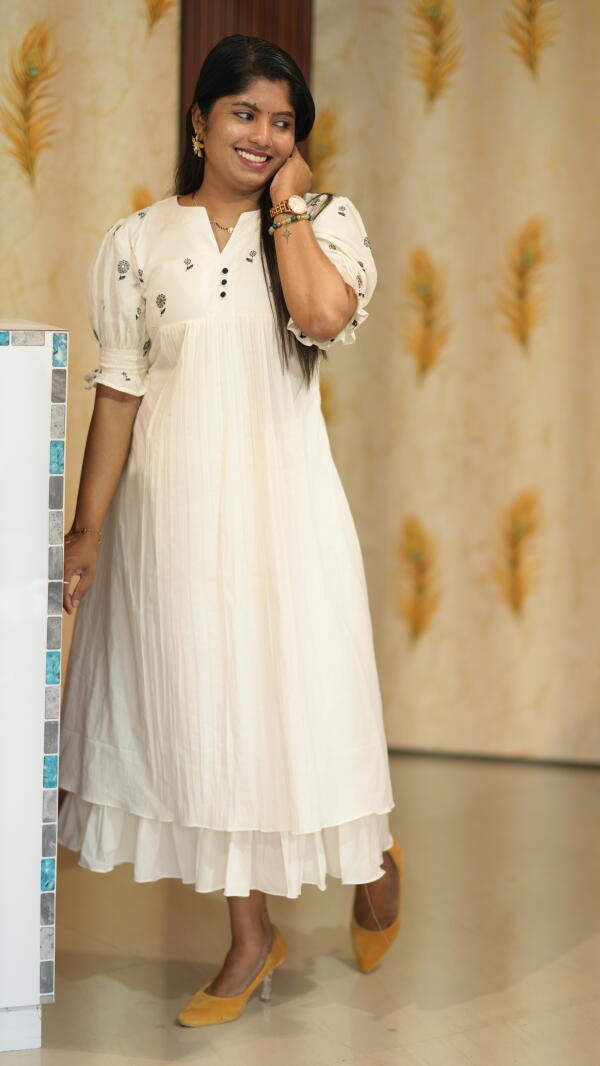 Double layer mulcotton frock