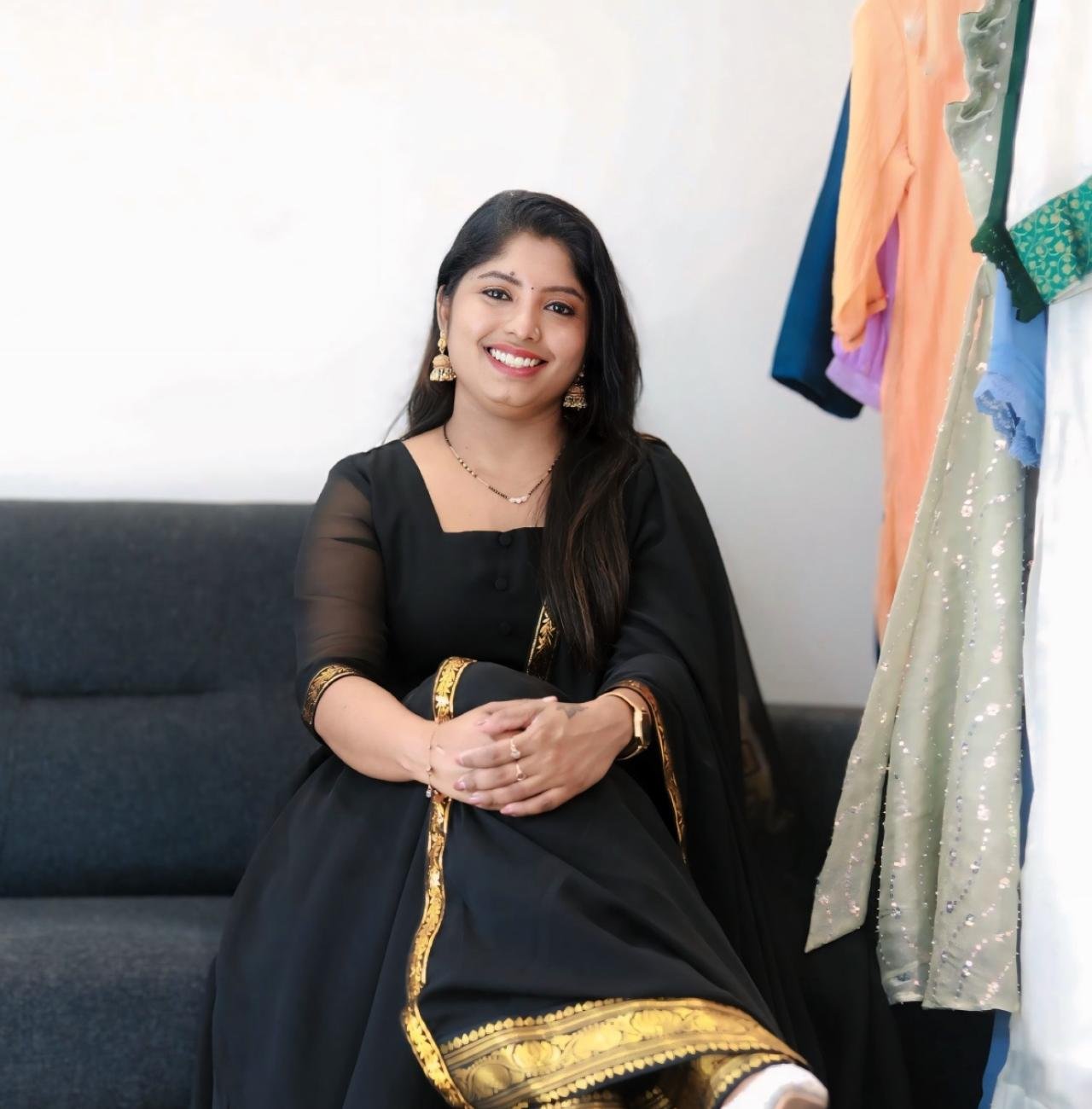 Partywear Black Anarkali Top