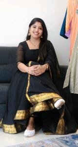 Partywear Black Anarkali Top