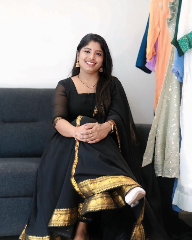 Partywear Black Anarkali Top