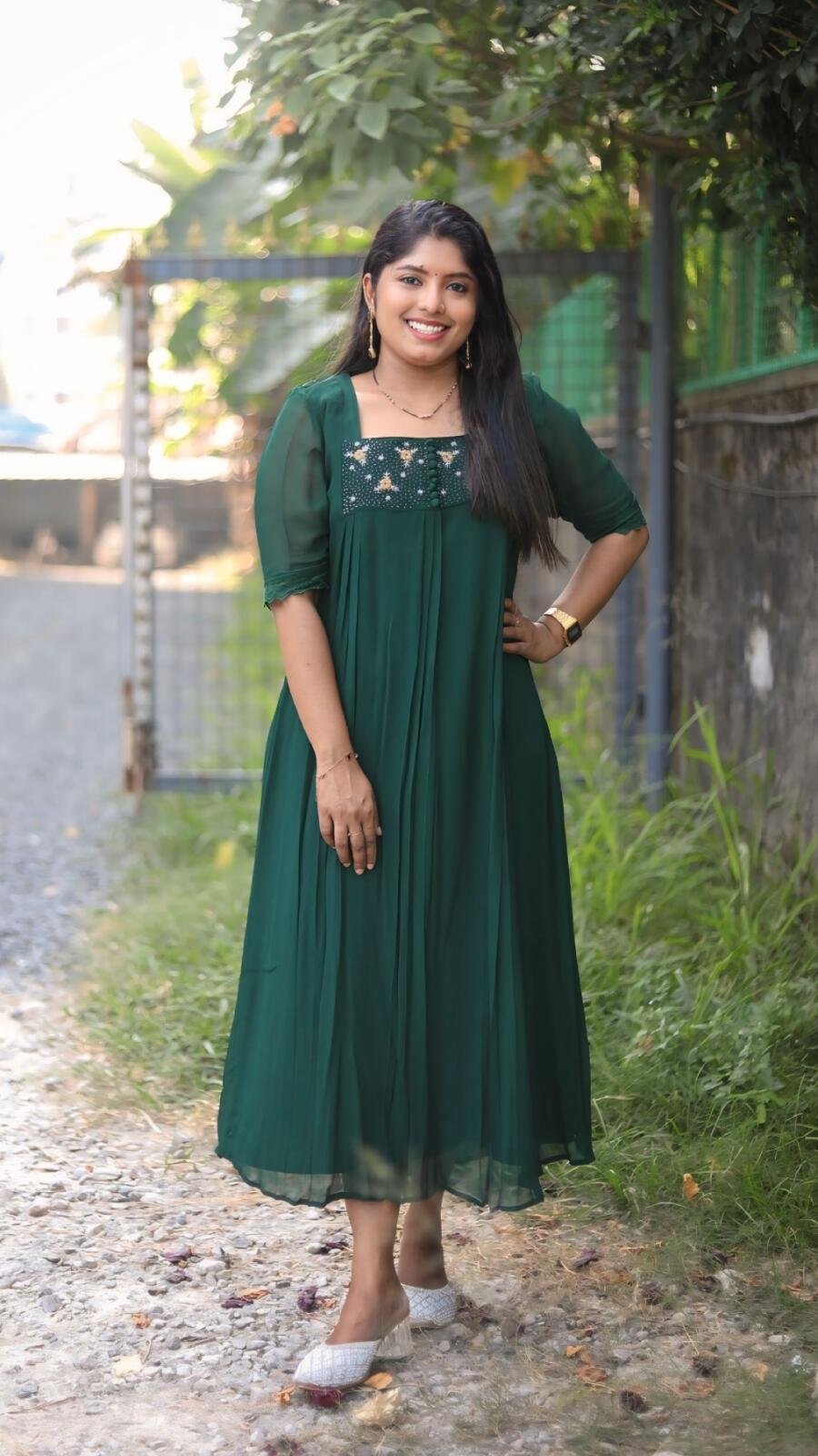 Handworked dyed pleated kurti