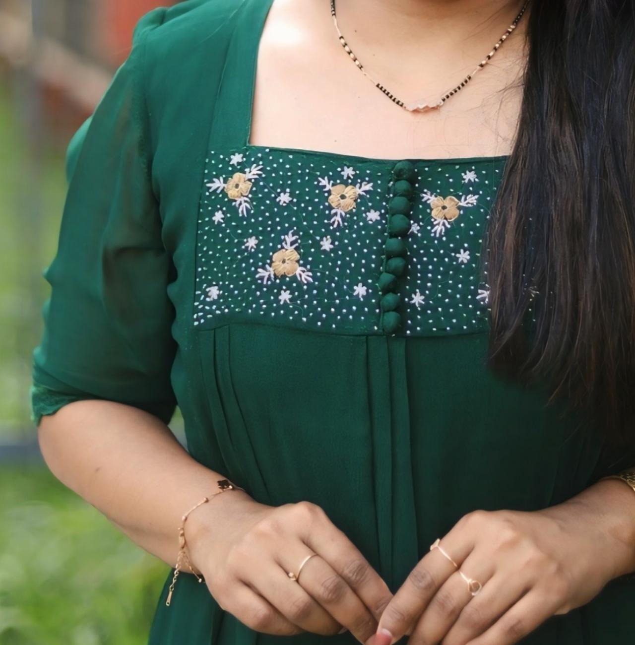 Handworked dyed pleated kurti