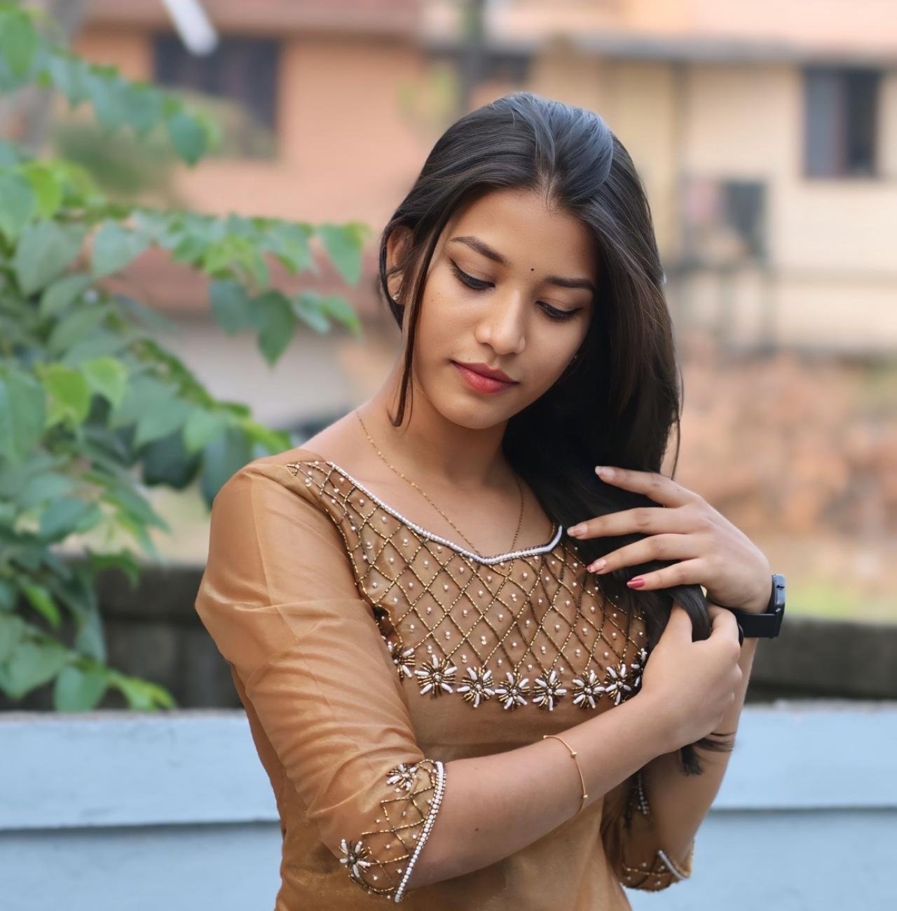 Elegant Handworked Shimmer Top