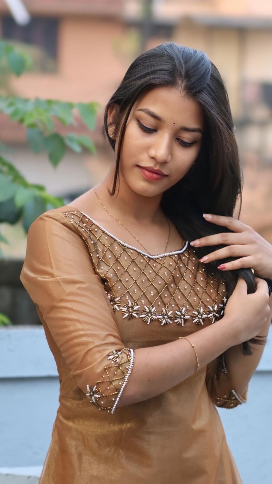 Elegant Handworked Shimmer Top