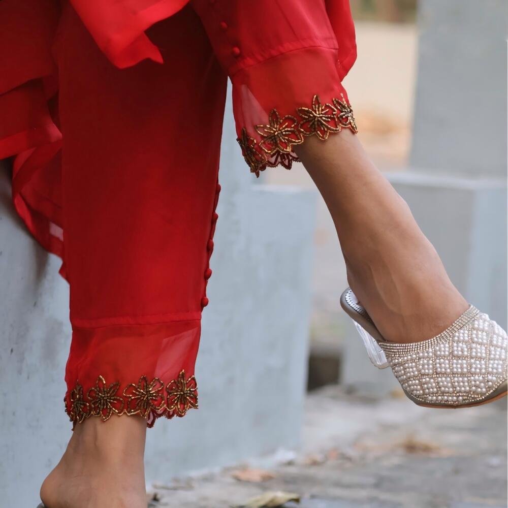 Elegant Handworked Top & Handworked Bottom – Party Wear Set