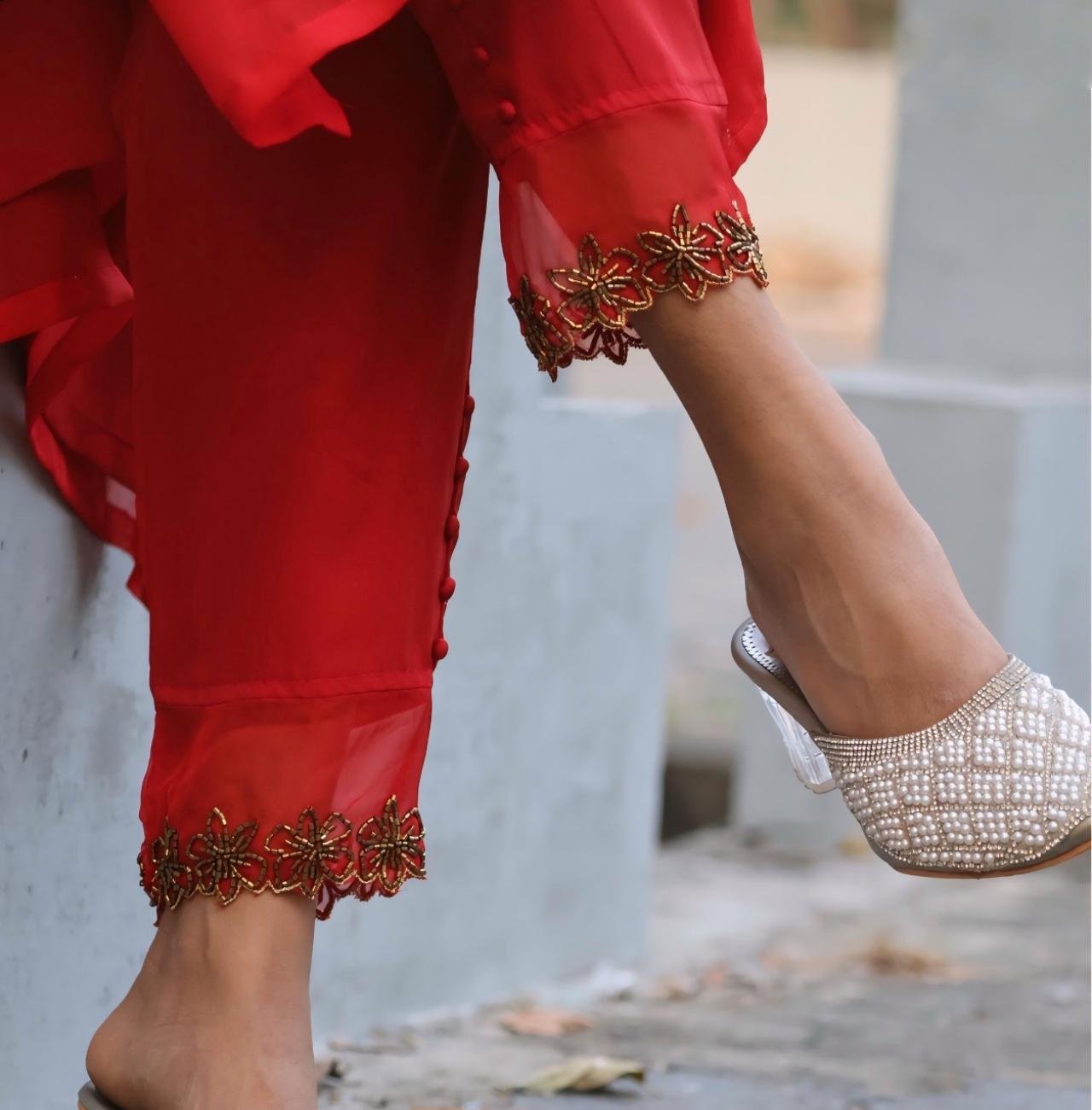 Elegant Handworked Top & Handworked Bottom – Party Wear Set