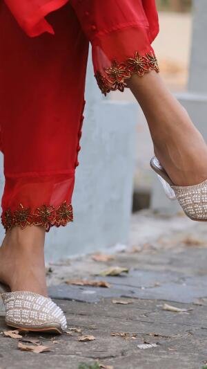 Elegant Handworked Top & Handworked Bottom – Party Wear Set