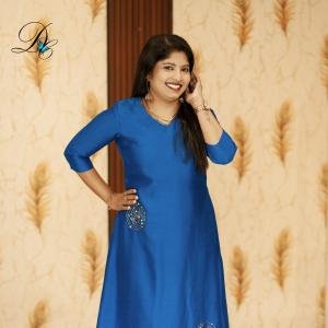 Bhadri silk kurti with flower detailing
