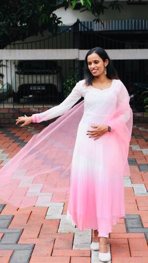 Elegant Tone-Shade Handworked Dyable Viscose Georgette Kurthi