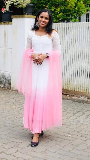 Elegant Tone-Shade Handworked Dyable Viscose Georgette Kurthi