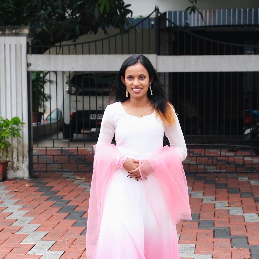 Elegant Tone-Shade Handworked Dyable Viscose Georgette Kurthi