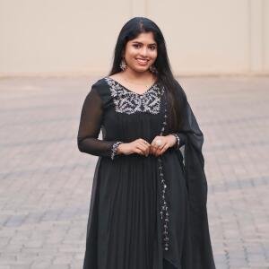 Handworked black top with dupatta