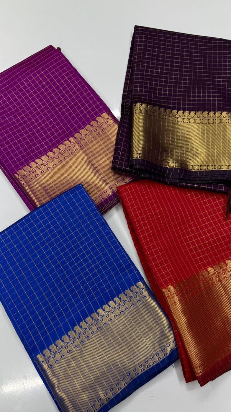 Banarasi Semi Katan Soft Zari Check Buti Silk Saree