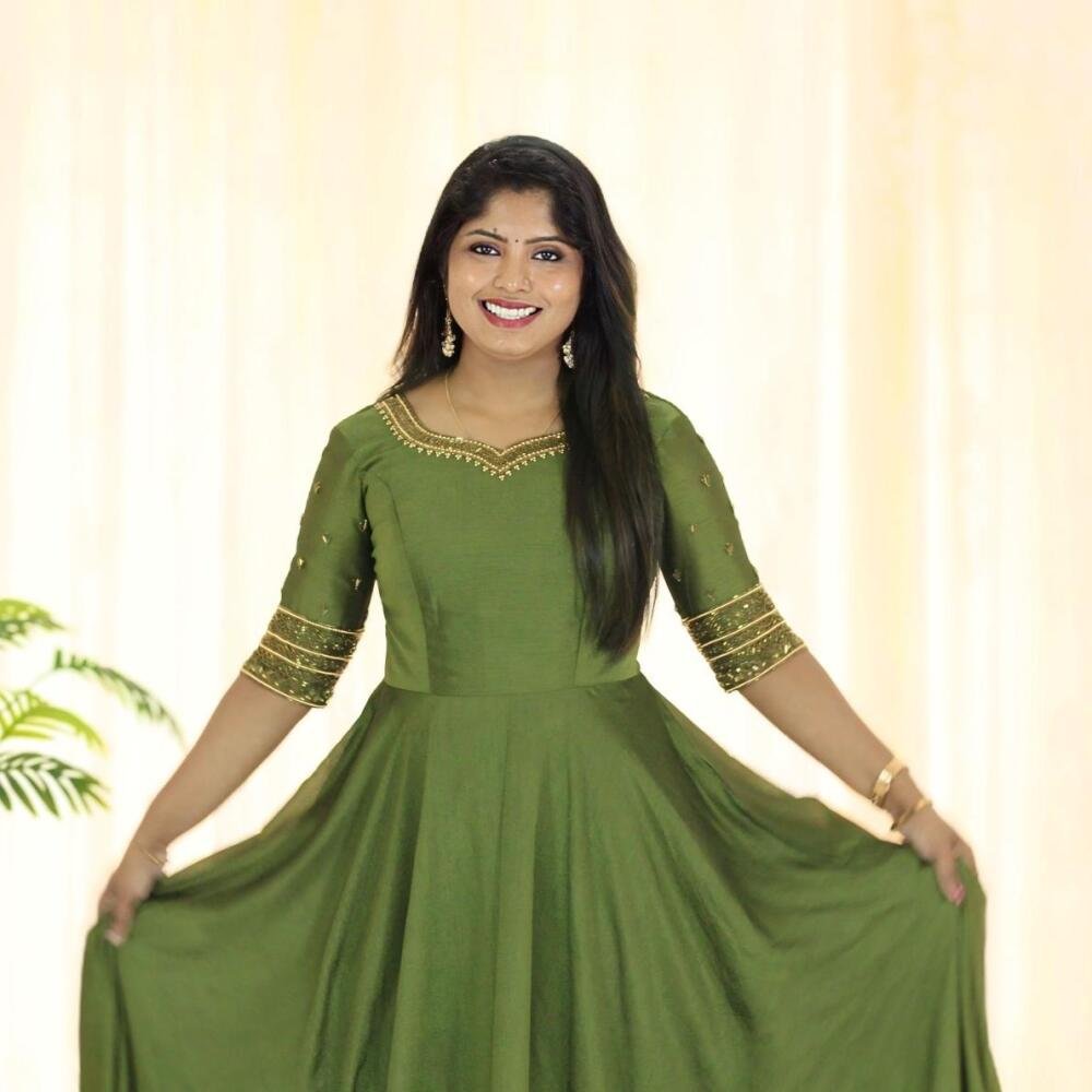 Heavy Handworked Partywear Umbrella Kurti