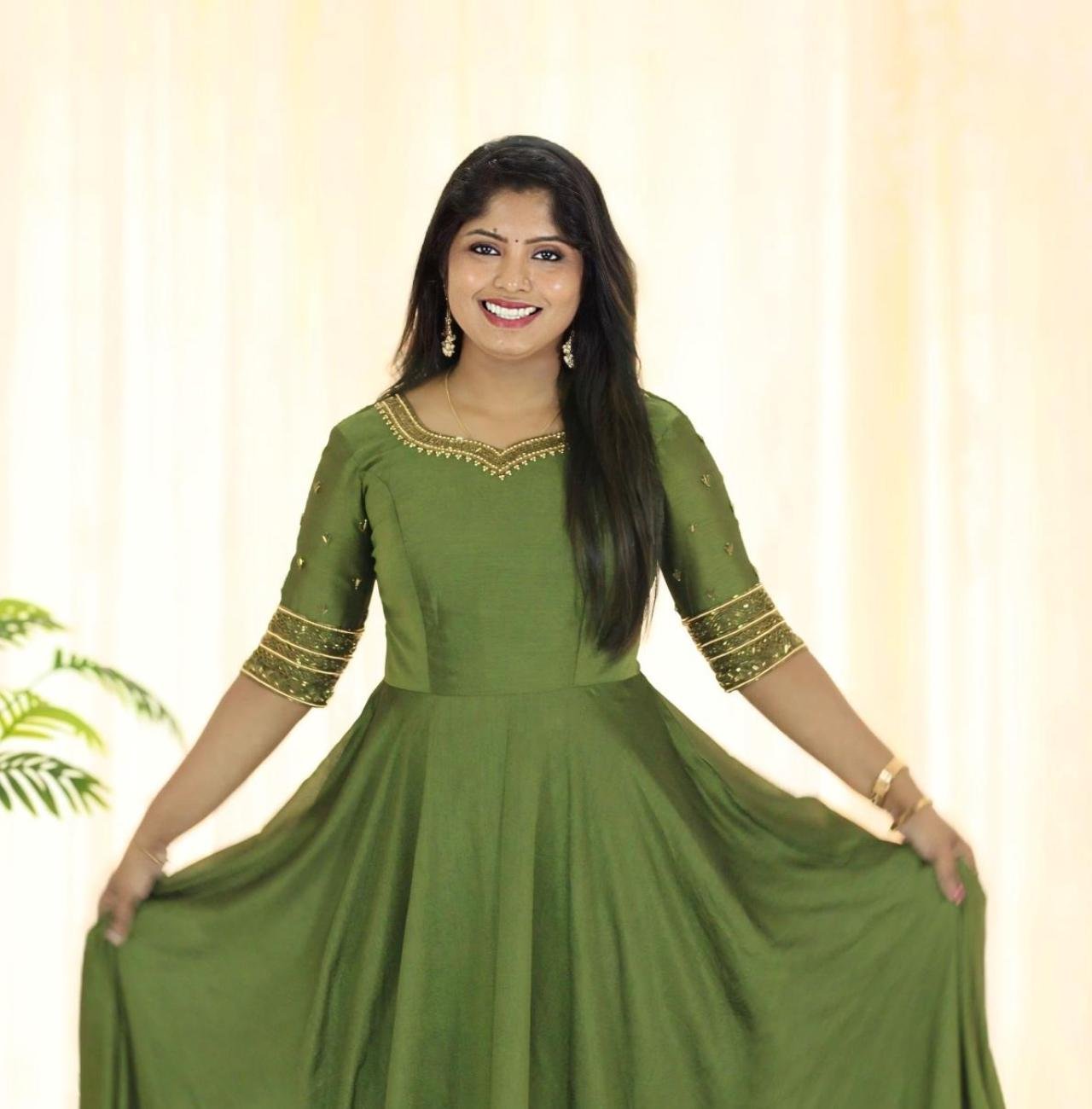 Heavy Handworked Partywear Umbrella Kurti