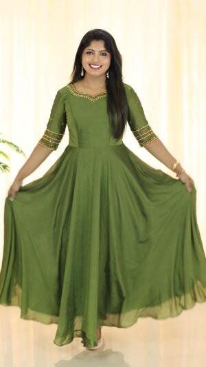 Heavy Handworked Partywear Umbrella Kurti