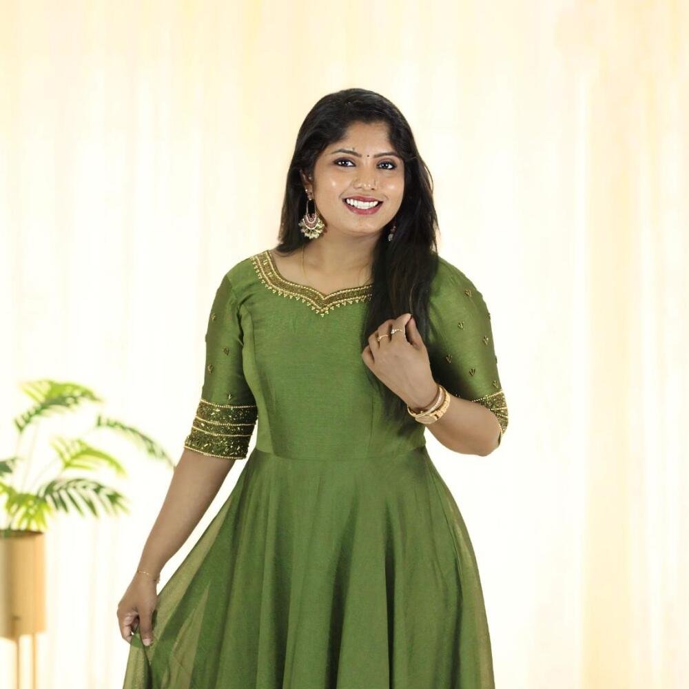 Heavy Handworked Partywear Umbrella Kurti