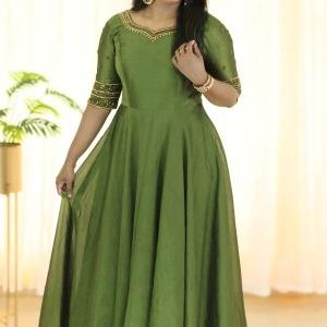 Heavy Handworked Partywear Umbrella Kurti