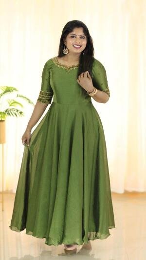 Heavy Handworked Partywear Umbrella Kurti