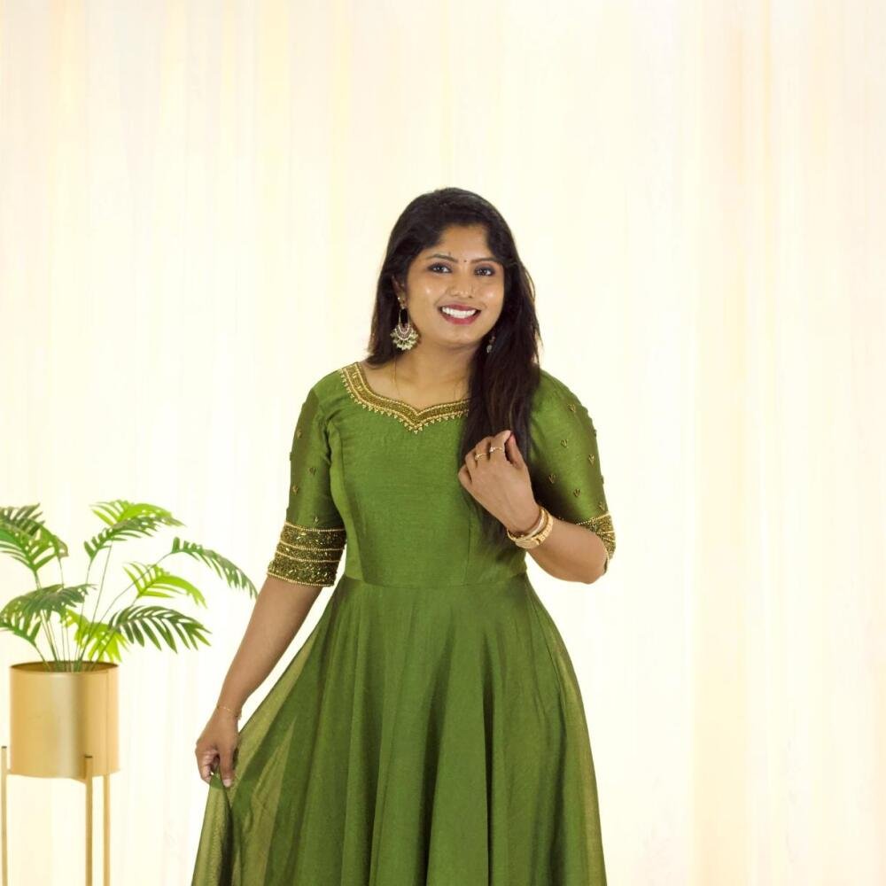 Heavy Handworked Partywear Umbrella Kurti