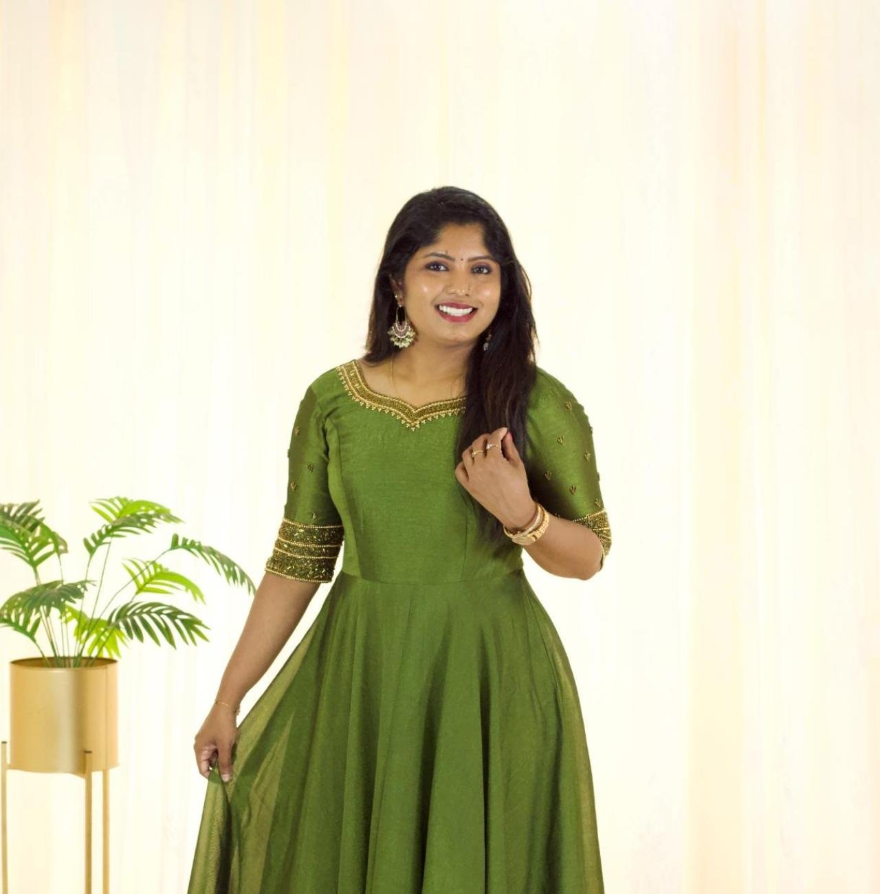 Heavy Handworked Partywear Umbrella Kurti