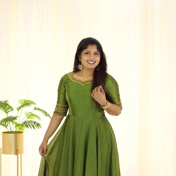 Heavy Handworked Partywear Umbrella Kurti