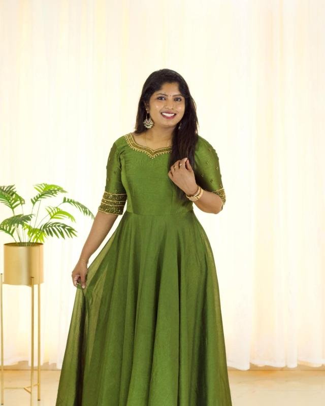 Heavy Handworked Partywear Umbrella Kurti