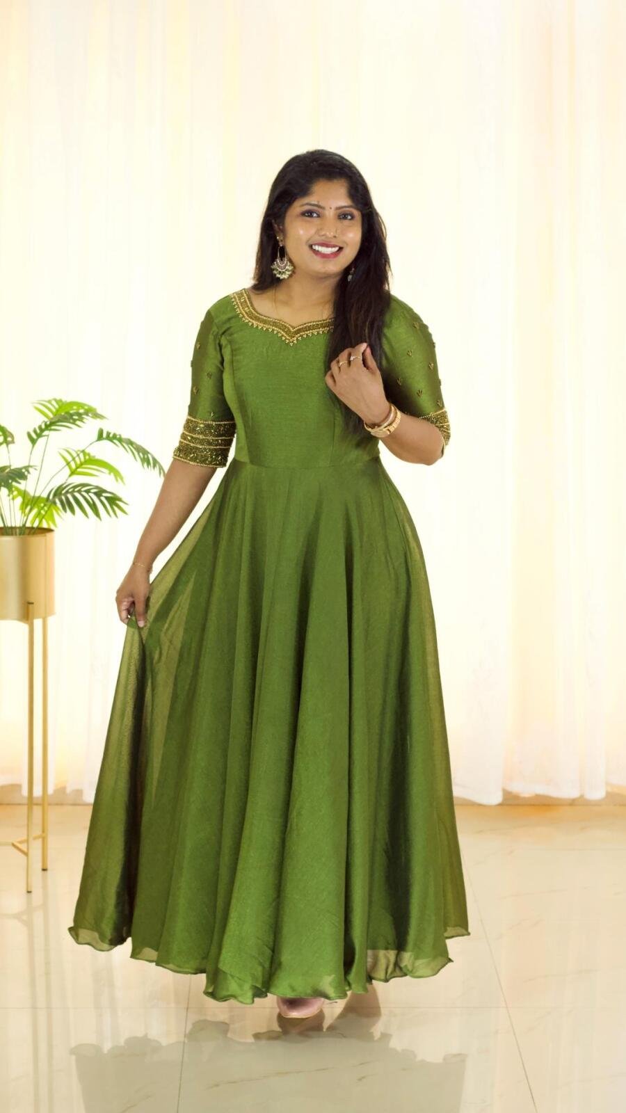 Heavy Handworked Partywear Umbrella Kurti