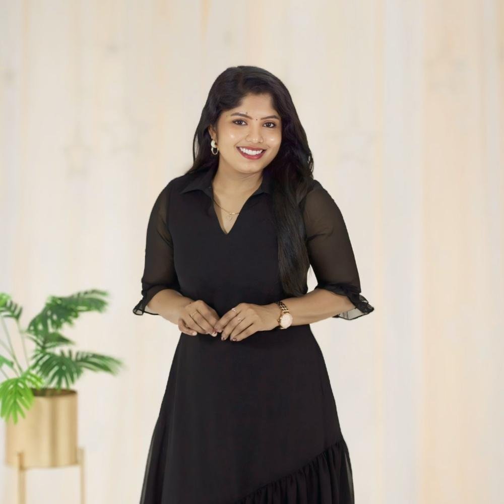 Georgette kurti with down frills