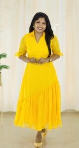 Georgette kurti with down frills