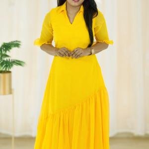 Georgette kurti with down frills