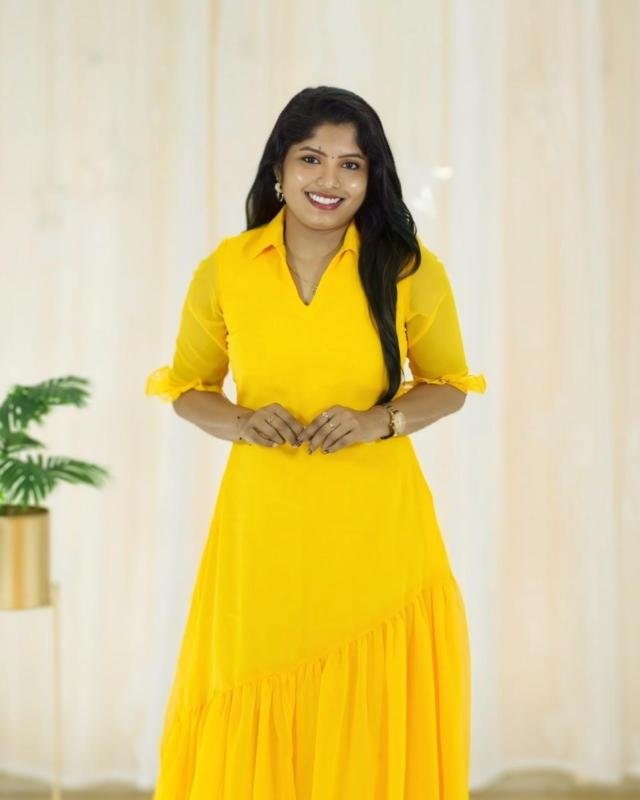 Georgette kurti with down frills