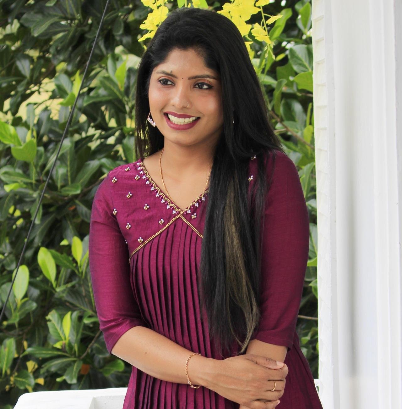 Handworked pleated slit kurti