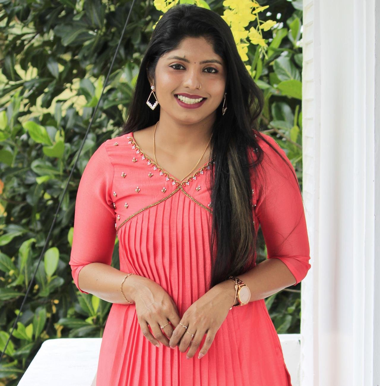 Handworked pleated slit kurti