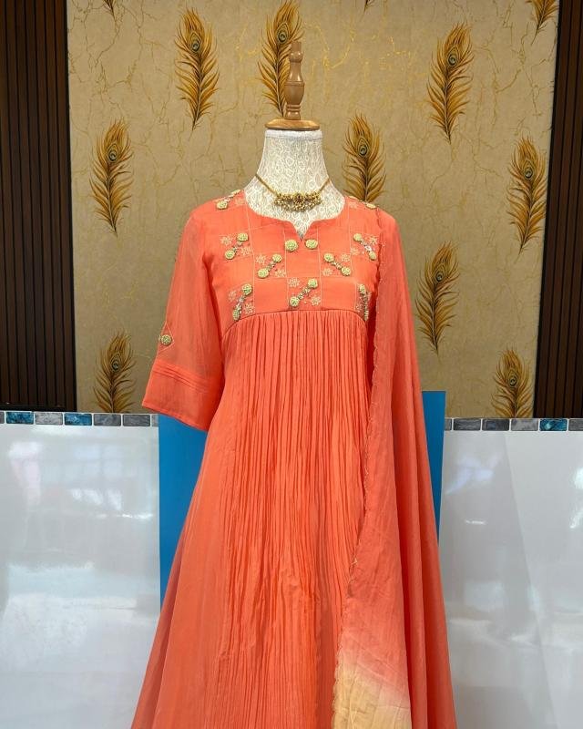 Premium dyable viscose organza top