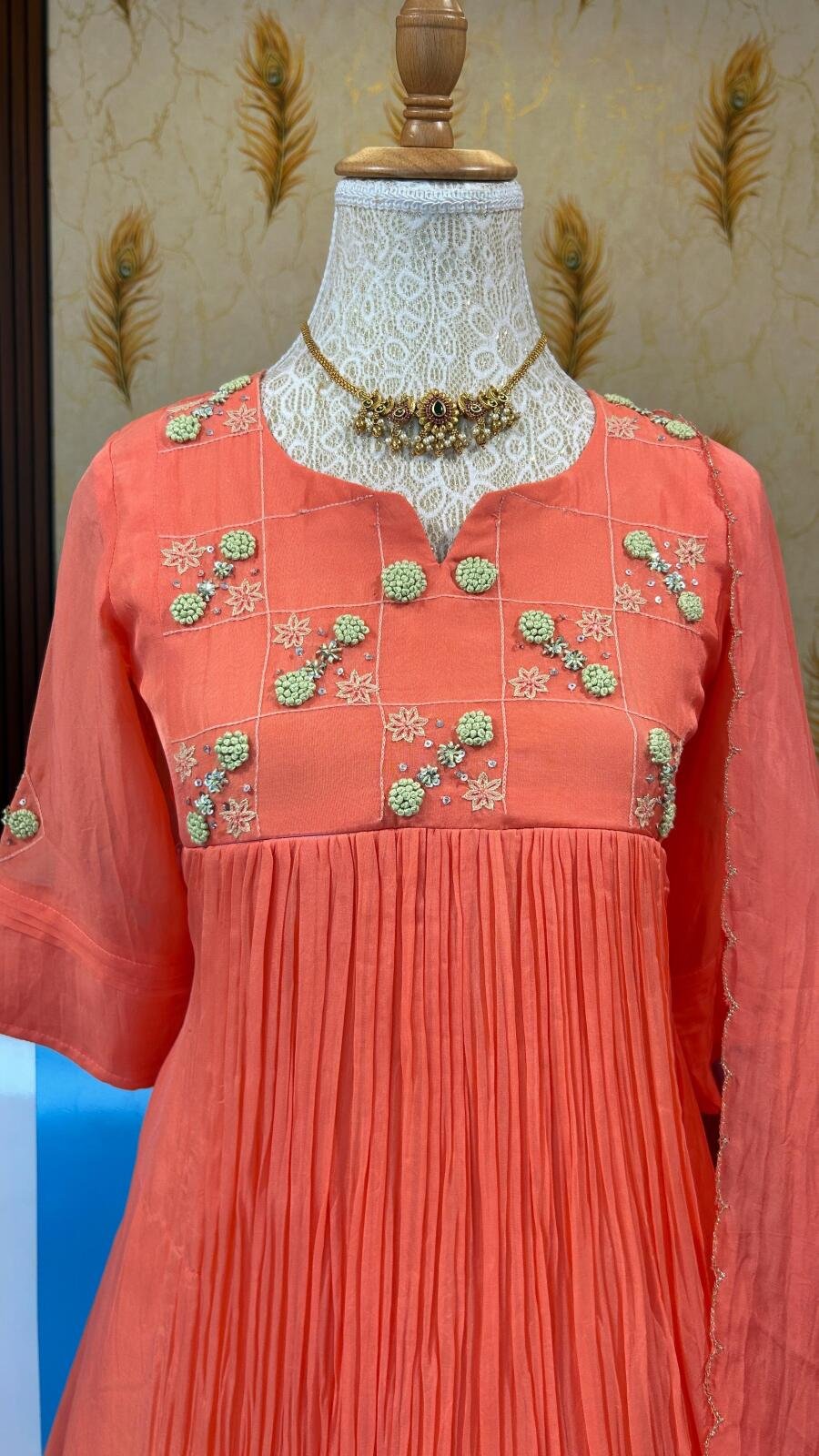 Premium dyable viscose organza top