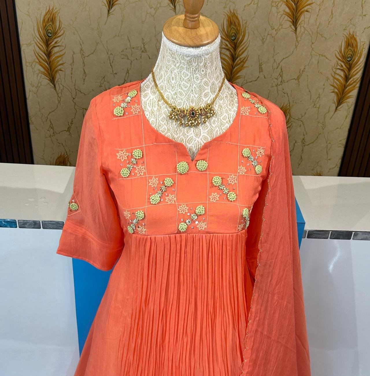 Premium dyable viscose organza top