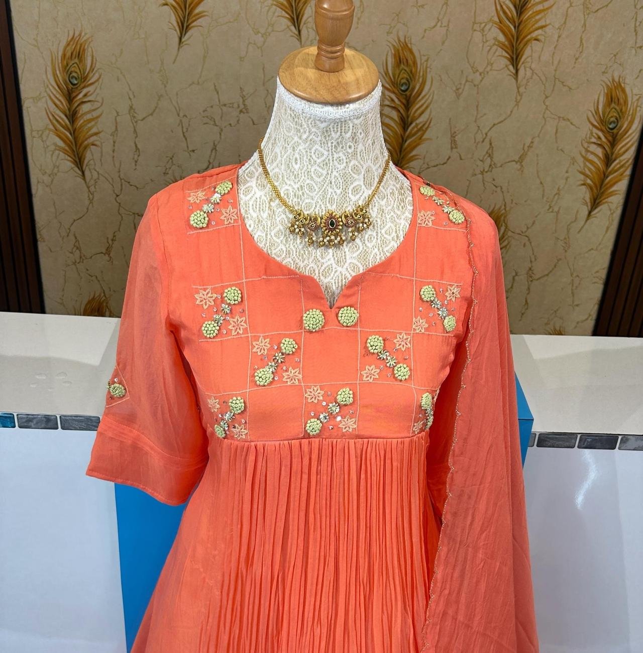 Premium dyable viscose organza top