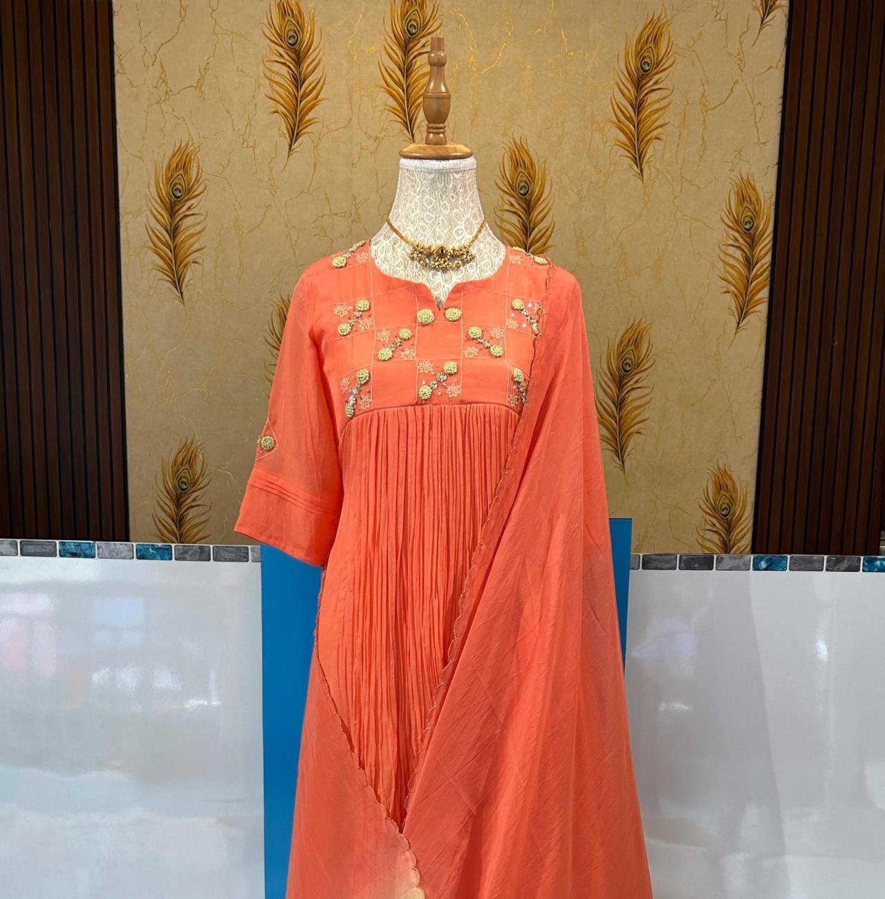 Premium dyable viscose organza top