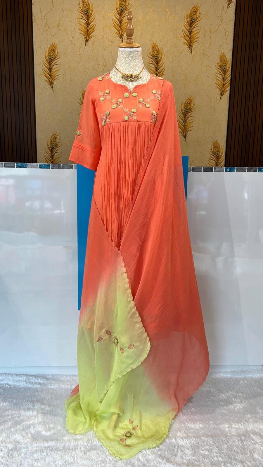 Premium dyable viscose organza top