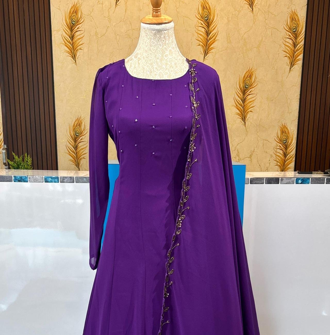 Panel cut kurti with handworked dupatta