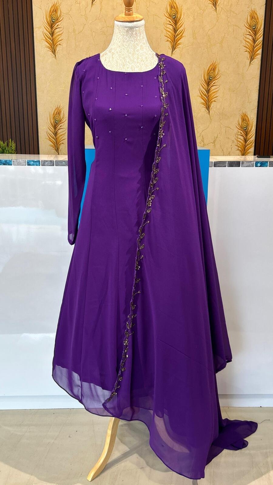 Panel cut kurti with handworked dupatta